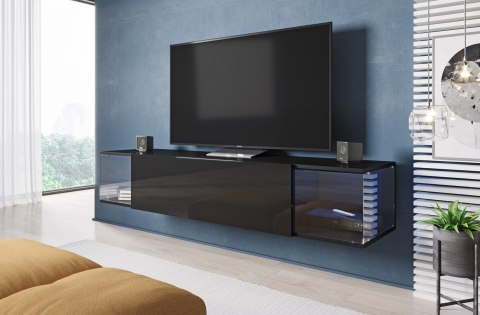 Szafka RTV VIGO SKY 160/40/30 czarny/ czarny połysk Szafka RTV VIGO SKY 160/40/30 czarny/ czarny połysk