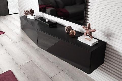 Szafka RTV VIGO SLANT 180cm (2x90) czarny/czar.poł Szafka RTV VIGO SLANT 180cm (2x90) czarny/czar.poł