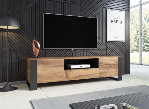 Szafka RTV WOOD 180/44/48 dąb wotan + antracyt Szafka RTV WOOD 180/44/48 dąb wotan + antracyt