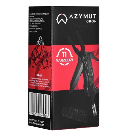 Multitool AZYMUT Gron - 11 narzędzi + 9 bitów + kabura (H-P224052) Multitool AZYMUT Gron - 11 narzędzi + 9 bitów + kabura (H-P224052)