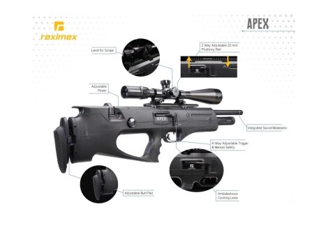 Wiatrówka karabinek REXIMEX Apex PCP kal.4,5 mm Ekp Wiatrówka karabinek REXIMEX Apex PCP kal.4,5 mm Ekp