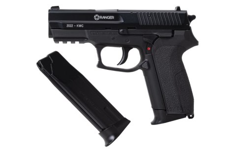 Wiatrówka pistolet RANGER 2022 KWC kal. 4,5 BBs 21 strz. METAL SLIDE CO2 (AAKCMD471AZB) Wiatrówka pistolet RANGER 2022 KWC kal. 4,5 BBs 21 strz. METAL SLIDE CO2 (AAKCMD471AZB)