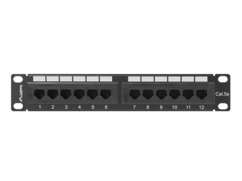 Patch panel Lanberg PPU5-9012-B (1U; 10"; kat. 5e; UTP; 12xRJ-45) Patch panel Lanberg PPU5-9012-B (1U; 10"; kat. 5e; UTP; 12xRJ-45)