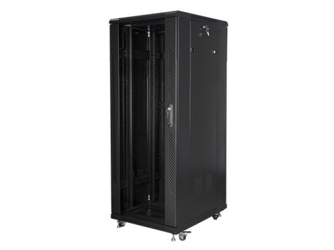 Szafa rack Lanberg FF01-6627-12B (27U; 19''; 1390mm / 600mm / 600 mm; stojąca; Szklane; 800 kg; kolor czarny) Szafa rack Lanberg FF01-6627-12B (27U; 19''; 1390mm / 600mm / 600 mm; stojąca; Szklane; 800 kg; kolor czarny)