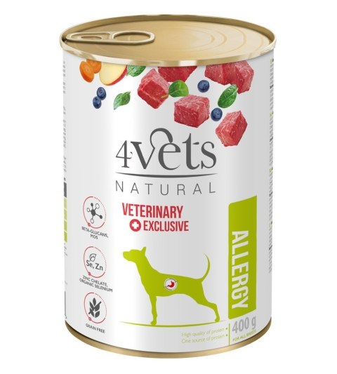 4VETS Natural Allergy Lamb Dog - mokra karma dla psa - 400 g 4VETS Natural Allergy Lamb Dog - mokra karma dla psa - 400 g