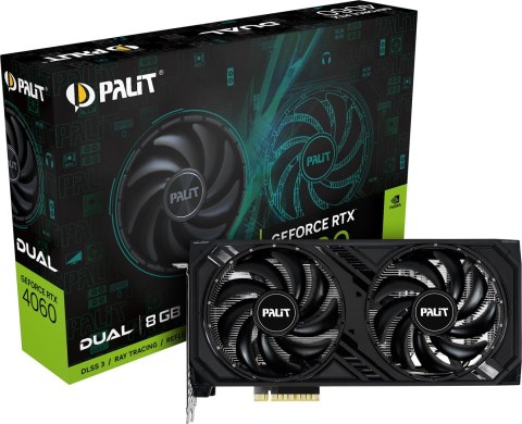 Karta graficzna Palit GeForce RTX 4060 Dual 8GB GDDR6 Karta graficzna Palit GeForce RTX 4060 Dual 8GB GDDR6