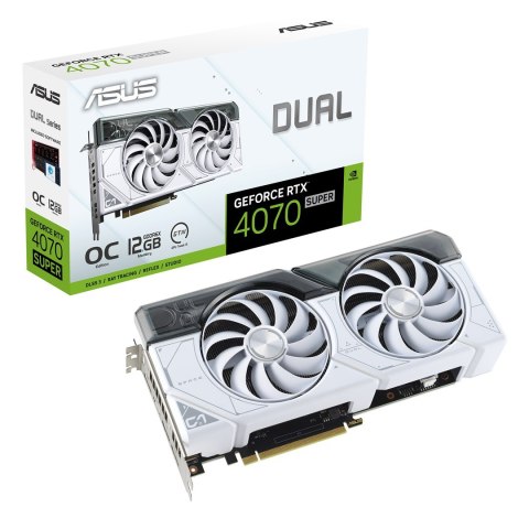 Karta graficzna ASUS Dual GeForce RTX 4070 SUPER OC 12GB WHITE Karta graficzna ASUS Dual GeForce RTX 4070 SUPER OC 12GB WHITE