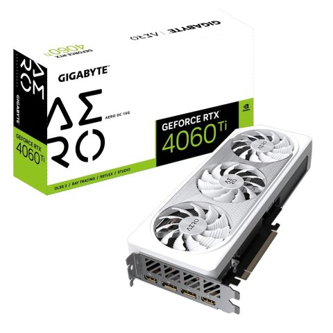 Karta graficzna GIGABYTE GeForce RTX 4060 Ti AERO OC 16G Karta graficzna GIGABYTE GeForce RTX 4060 Ti AERO OC 16G