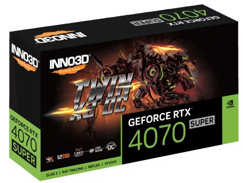 Karta graficzna INNO3D GeForce RTX 4070 SUPER TWIN X2 OC Karta graficzna INNO3D GeForce RTX 4070 SUPER TWIN X2 OC