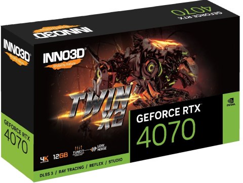 Karta graficzna INNO3D GeForce RTX 4070 TWIN X2 12GB GDDR6X DLSS 3 Karta graficzna INNO3D GeForce RTX 4070 TWIN X2 12GB GDDR6X DLSS 3