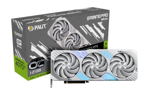 Karta graficzna Palit GeForce RTX 4070 Ti GamingPro White OC 12GB GDDR6X Karta graficzna Palit GeForce RTX 4070 Ti GamingPro White OC 12GB GDDR6X