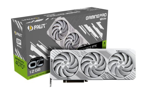 Karta graficzna Palit GeForce RTX 4070 Ti GamingPro White OC 12GB GDDR6X Karta graficzna Palit GeForce RTX 4070 Ti GamingPro White OC 12GB GDDR6X