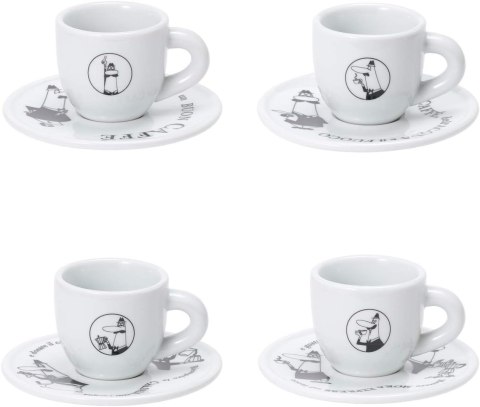 Bialetti Zestaw 4 filiżanek i spodków 50ml Bialetti Zestaw 4 filiżanek i spodków 50ml