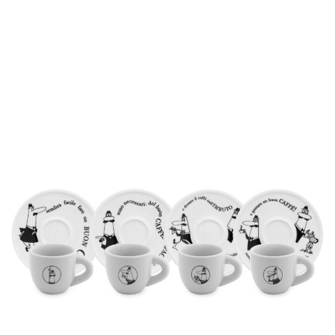 Bialetti Zestaw 4 filiżanek i spodków 50ml Bialetti Zestaw 4 filiżanek i spodków 50ml