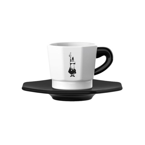 Bialetti zestaw 4 filiżanek+podstawka biało-czarny Bialetti zestaw 4 filiżanek+podstawka biało-czarny