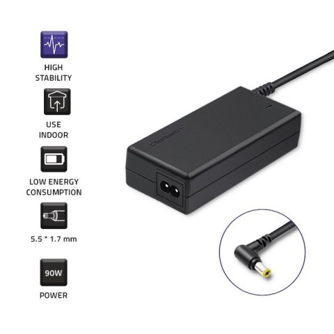 Zasilacz Qoltec 50087.90W do notebooka Acer (19 V; 4,74 A; 90W; 5.5 mm x 1.7 mm) Zasilacz Qoltec 50087.90W do notebooka Acer (19 V; 4,74 A; 90W; 5.5 mm x 1.7 mm)