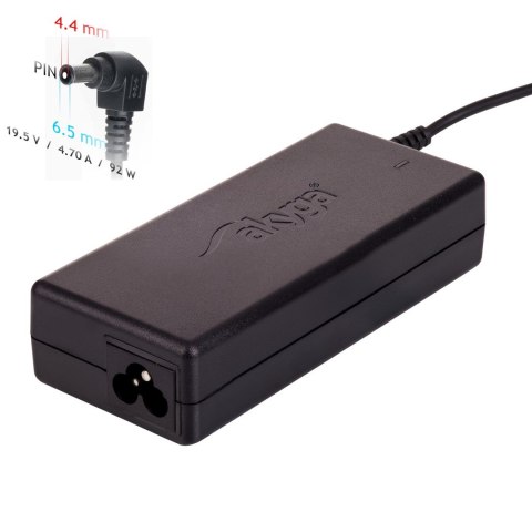 Zasilacz sieciowy Akyga AK-ND-20 do notebooka Sony (19,5 V; 4,7 A; 92W; 6.5 mm x 4.4 mm) Zasilacz sieciowy Akyga AK-ND-20 do notebooka Sony (19,5 V; 4,7 A; 92W; 6.5 mm x 4.4 mm)