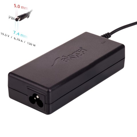 Zasilacz sieciowy Akyga AK-ND-57 do notebooka DELL (19,5 V; 6,75 A; 130W; 7.4 mm x 5 mm) Zasilacz sieciowy Akyga AK-ND-57 do notebooka DELL (19,5 V; 6,75 A; 130W; 7.4 mm x 5 mm)