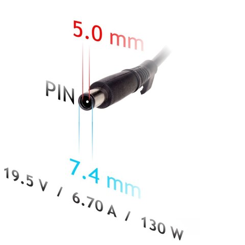 Zasilacz sieciowy Akyga AK-ND-57 do notebooka DELL (19,5 V; 6,75 A; 130W; 7.4 mm x 5 mm) Zasilacz sieciowy Akyga AK-ND-57 do notebooka DELL (19,5 V; 6,75 A; 130W; 7.4 mm x 5 mm)