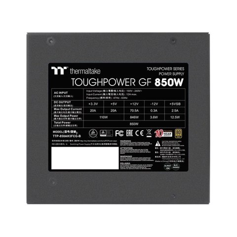 THERMALTAKE TOUGHPOWER GF 850W MODULAR 80+GOLD PS-TPD-0850FNFAGE-2 THERMALTAKE TOUGHPOWER GF 850W MODULAR 80+GOLD PS-TPD-0850FNFAGE-2