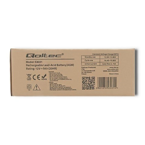 Akumulator żelowy Qoltec 53031 Akumulator żelowy Qoltec 53031