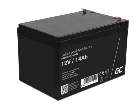 GREEN CELL AKUMULATOR ŻELOWY AGM08 12V 14AH GREEN CELL AKUMULATOR ŻELOWY AGM08 12V 14AH