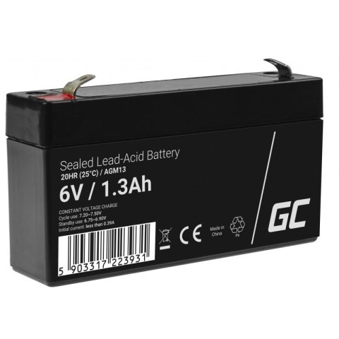 GREEN CELL AKUMULATOR ŻELOWY AGM13 6V 1.3AH GREEN CELL AKUMULATOR ŻELOWY AGM13 6V 1.3AH