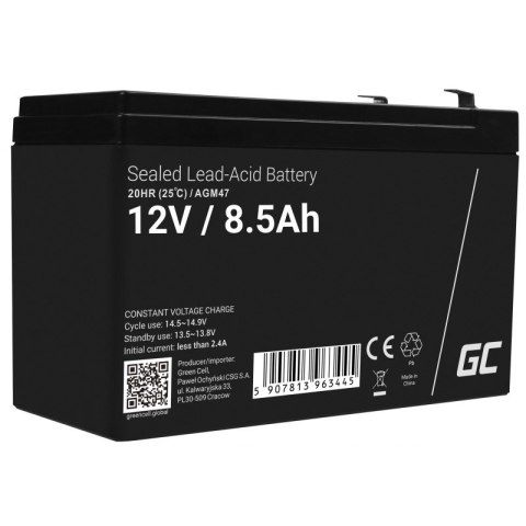 GREEN CELL AKUMULATOR ŻELOWY AGM47 12V 8.5AH GREEN CELL AKUMULATOR ŻELOWY AGM47 12V 8.5AH