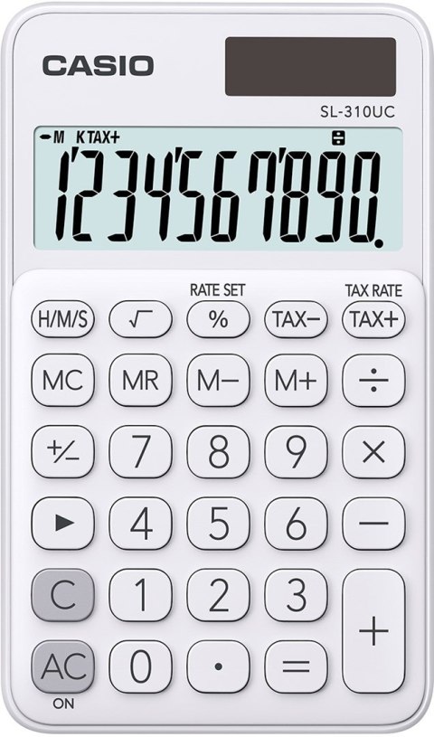 CASIO KALKULATOR KIESZONKOWY SL-310UC-WE BIAŁY, 10 CYFROWY WYŚWIETLACZ CASIO KALKULATOR KIESZONKOWY SL-310UC-WE BIAŁY, 10 CYFROWY WYŚWIETLACZ