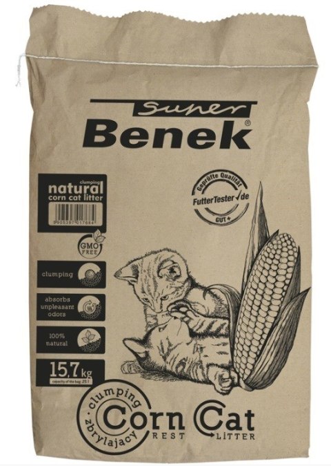 CERTECH Super Benek Corn Cat - żwirek kukurydziany zbrylający 25 l CERTECH Super Benek Corn Cat - żwirek kukurydziany zbrylający 25 l