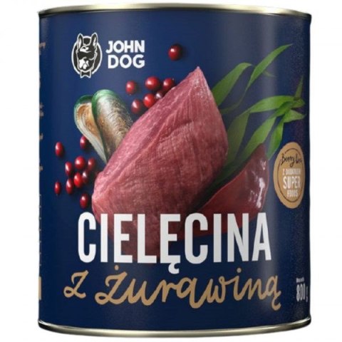 JOHN DOG Berry Adult Cielęcina z żurawiną - mokra karma dla psa - 6 x 800 g JOHN DOG Berry Adult Cielęcina z żurawiną - mokra karma dla psa - 6 x 800 g