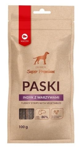 MACED Paski indyk z warzywami - przysmak dla psa - 100 g