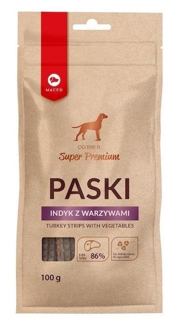 MACED Paski indyk z warzywami - przysmak dla psa - 100 g