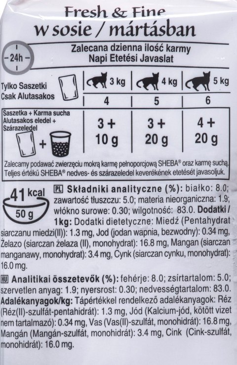 SHEBA Fresh & Fine mięsne dania w sosie - mokra karma dla kota - 6x50 g SHEBA Fresh & Fine mięsne dania w sosie - mokra karma dla kota - 6x50 g