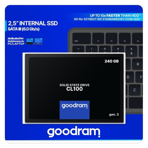SSD GOODRAM CL100 Gen. 3 240GB SATA III 2,5 RETAIL SSD GOODRAM CL100 Gen. 3 240GB SATA III 2,5 RETAIL