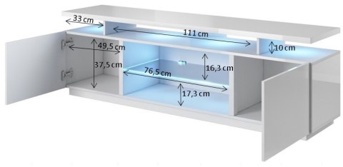 Szafka RTV EVA 180x40x52 grafit/grafit połysk Szafka RTV EVA 180x40x52 grafit/grafit połysk