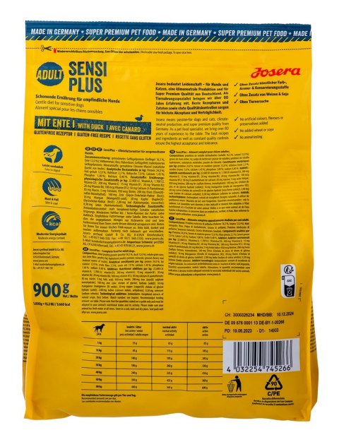 JOSERA SensiPlus - karma dla wrażliwego psa - 900g JOSERA SensiPlus - karma dla wrażliwego psa - 900g