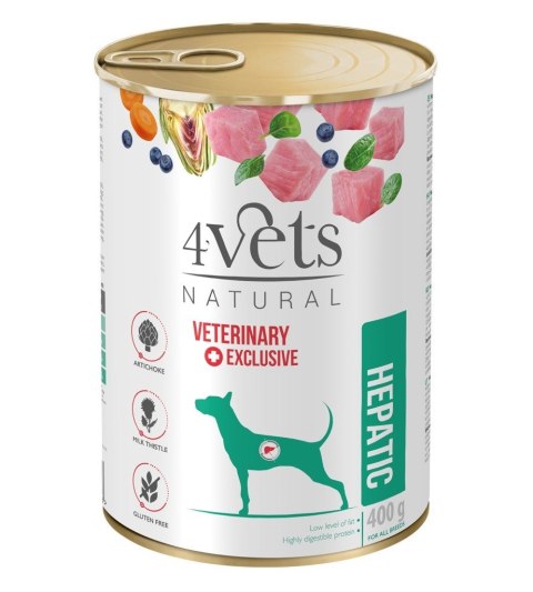4VETS Natural Hepatic Dog - mokra karma dla psa - 400 g 4VETS Natural Hepatic Dog - mokra karma dla psa - 400 g