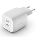 BELKIN WALL CHARGER 45W DUAL USB-C GAN PPS WHITE