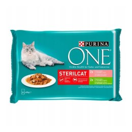 Purina One SterilCat Mix smaków - mokra karma dla kota - 4x85 g