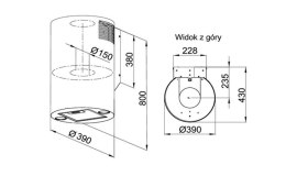Okap przyścienny tuba MAAN Elba W39 cm biały