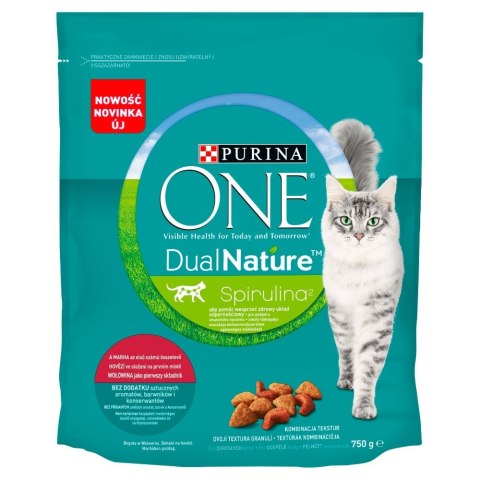 PURINA One Dual Nature Spirulina Wołowina - sucha karma dla kota - 750 g PURINA One Dual Nature Spirulina Wołowina - sucha karma dla kota - 750 g