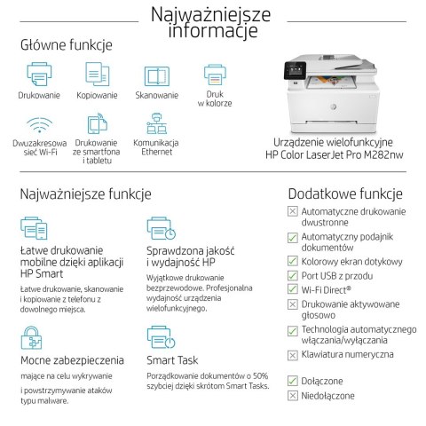 Urządzenie wielofunkcyjne HP Color LaserJet Pro MFP M282nw Urządzenie wielofunkcyjne HP Color LaserJet Pro MFP M282nw
