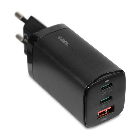 ŁADOWARKA SIECIOWA I-BOX C-65 GAN PD65W KABEL, CZARNA ŁADOWARKA SIECIOWA I-BOX C-65 GAN PD65W KABEL, CZARNA