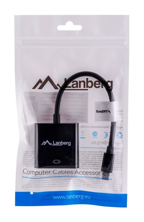 Adapter Lanberg AD-0006-BK (Mini DisplayPort M - D-Sub (VGA) F; 0,20m; kolor czarny) Adapter Lanberg AD-0006-BK (Mini DisplayPort M - D-Sub (VGA) F; 0,20m; kolor czarny)