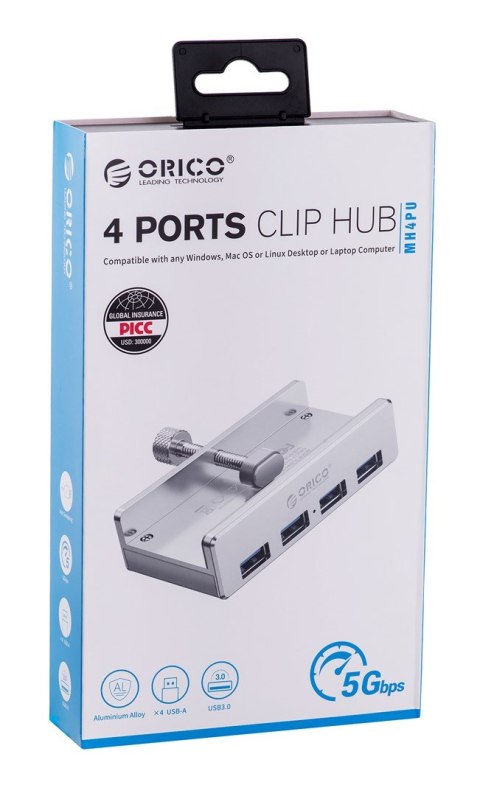 ORICO HUB USB-A 4XUSB-A,5GBPS, BIURKOWY ORICO HUB USB-A 4XUSB-A,5GBPS, BIURKOWY