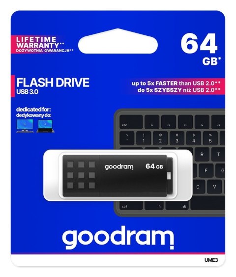 Pendrive GoodRam UME3 UME3-0640K0R11 (64GB; USB 3.0; kolor czarny) Pendrive GoodRam UME3 UME3-0640K0R11 (64GB; USB 3.0; kolor czarny)