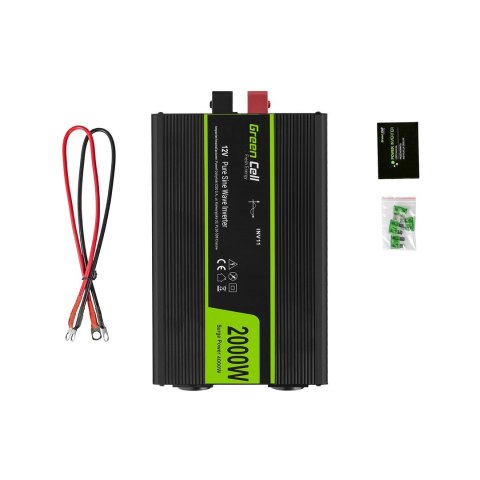 GREEN CELL PRZETWORNICA INV11 12V-230V 2000W/4000W CZYSTA SINUSOIDA GREEN CELL PRZETWORNICA INV11 12V-230V 2000W/4000W CZYSTA SINUSOIDA