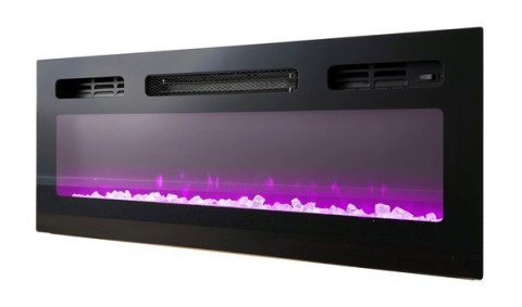 Szafka RTV EVA z kominkiem elektrycznym 180x40x52 grafit/grafit połysk Szafka RTV EVA z kominkiem elektrycznym 180x40x52 grafit/grafit połysk