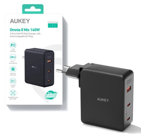 AUEKY PA-B7O ŁADOWARKA SIECIOWA GAN USB-C 140W PD AUEKY PA-B7O ŁADOWARKA SIECIOWA GAN USB-C 140W PD